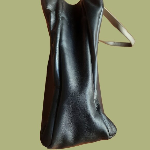 Marc By Marc Jacobs Leather Tote Bag Large Black Beige Two Tone Handbag - Picture 12 of 12